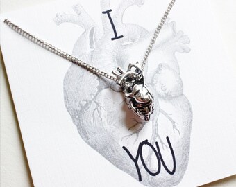 Anatomical Heart Necklace, Gift for Men, Gift for Boyfriend, Anniversary gifts for Boyfriend, Boyfriend Gift, Gift for Boyfriend, Boyfriend
