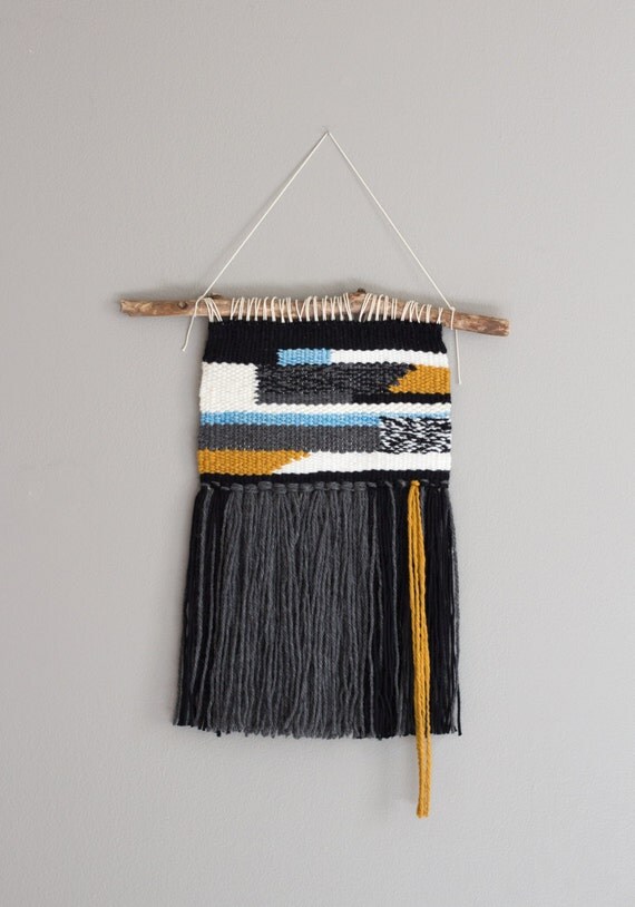 Woven wall hanging // Tapestry // Hand woven // MidCentury