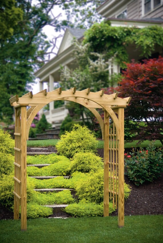 DECORATIVE UNFINISHED Pressure Treated Pine Roman Arch Arbor