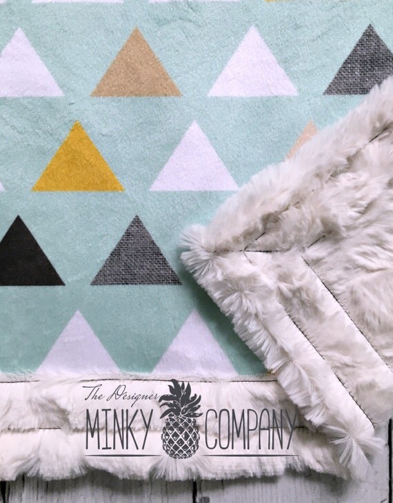 Minky Baby Blanket Gender Neutral Designer by TheDesignerMinkyCo