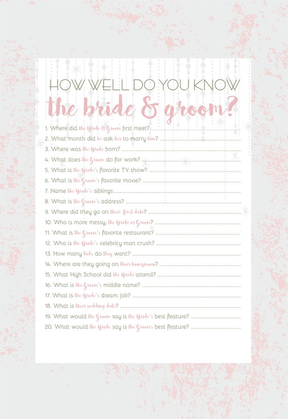 Wedding game ''how well do you know'' reception by ElinaWedding
