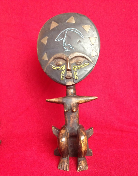 Akuaba Fertility Tribal African Nude Hand Carved Wooden