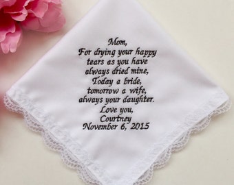 Customization Your Own Words/Wedding Handkerchief /Custom Handkerchief/For Mother Of The Bride Gift/Western Wedding /Party Decor