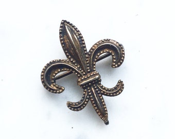 Vintage Sterling Fleur De Lis Sterling Silver Pin / Brooch Circa 1950's
