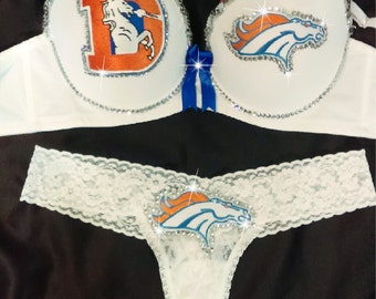 NFL bra set- Denver Broncos lingerie-Denver Broncos for women-Broncos thong-NFL-Lingerie