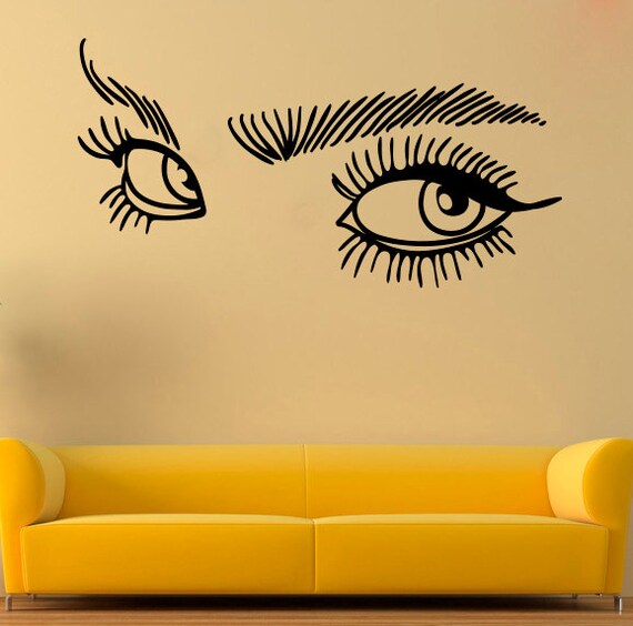 Eyelashes Wall Decal Eyes Vinyl Sticker Beauty Salon Decor