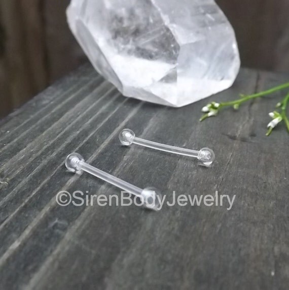 16g Nipple piercing retainers clear mri by SirenBodyJewelry