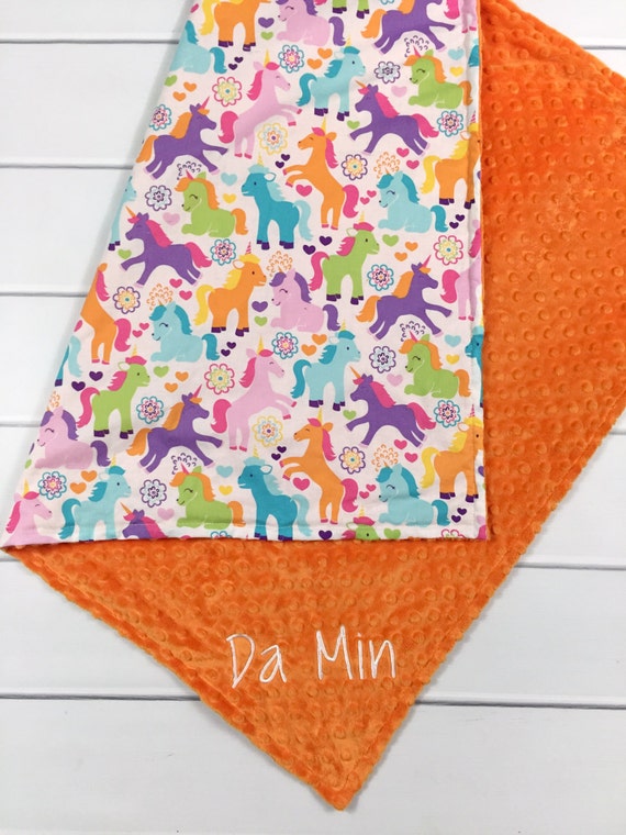 Personalized Baby Blanket Monogrammed Unicorn by TheKraftyElf