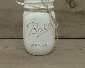 Mason Jar Pen Holder, Mason Jar Desk Organizer, Mason Jar Desk Decor, Desk Accessories for Women, Coworkers Gift, Mason Jar Office Decor