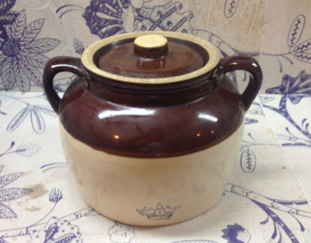 Collectible Robinson Ransbottom 4 Quart Bean Crock Stoneware
