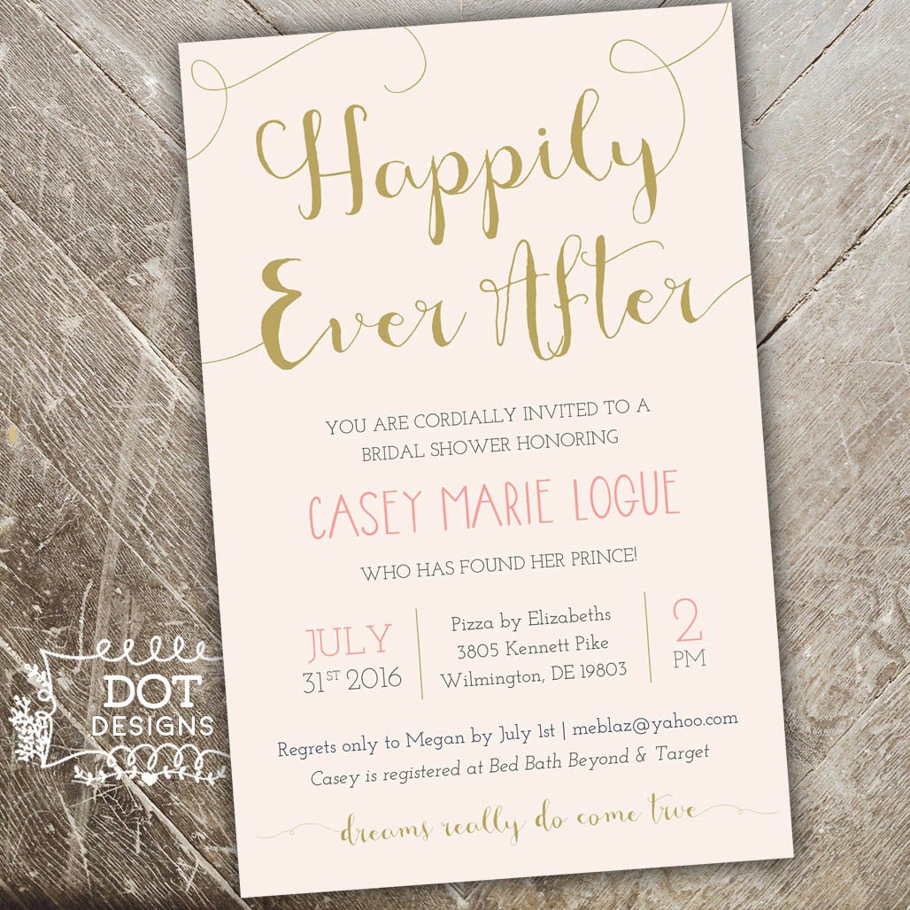 Happily Ever After Bridal Shower Invitation by MBdotDesigns