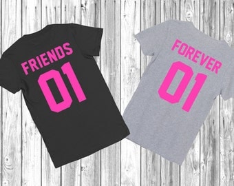Any number! Best Friends Couple T-shirts "Friends Forever" couple T-shirts BFF Tshirt couple shirts best friend shirt