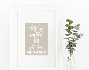 wedding hashtag sign // help us capture the love // custom wedding sign // instagram sign