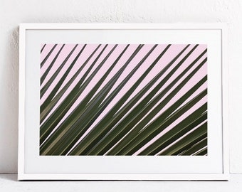 Palm PRINTABLE ART Palm Leaf Art-Palm Decor-Pink Print-Palm Leaf Photography-Palm Leaf Wall Art Print-Pink Wall Art DOWNLOAD Print-24x36 Art