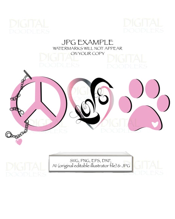 Free Free 90 Peace Love Paw Svg SVG PNG EPS DXF File