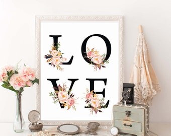 Bible Verse Printable, Scripture Print Christian wall art decor poster, typography, LOVE, PrintableStyles