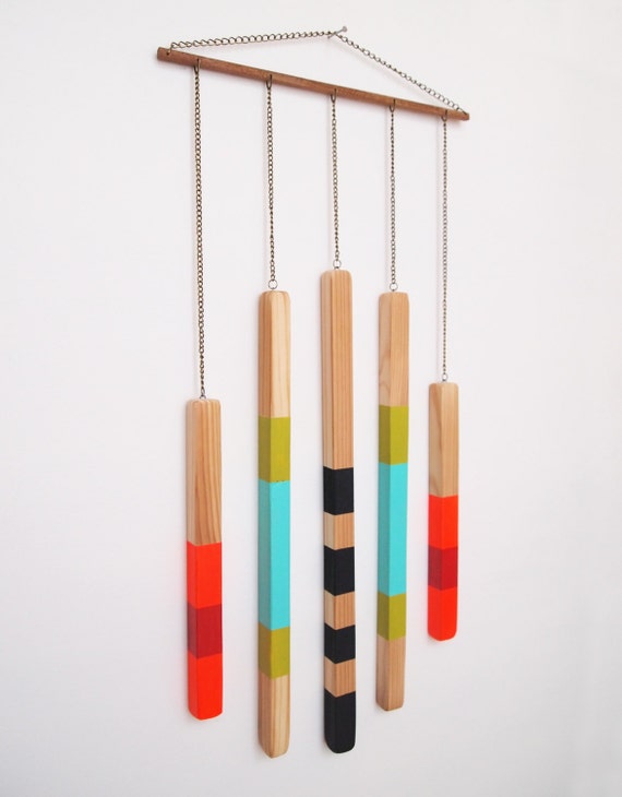 Items similar to Geometric Wall Hanging Colorful Art Object Home Decor