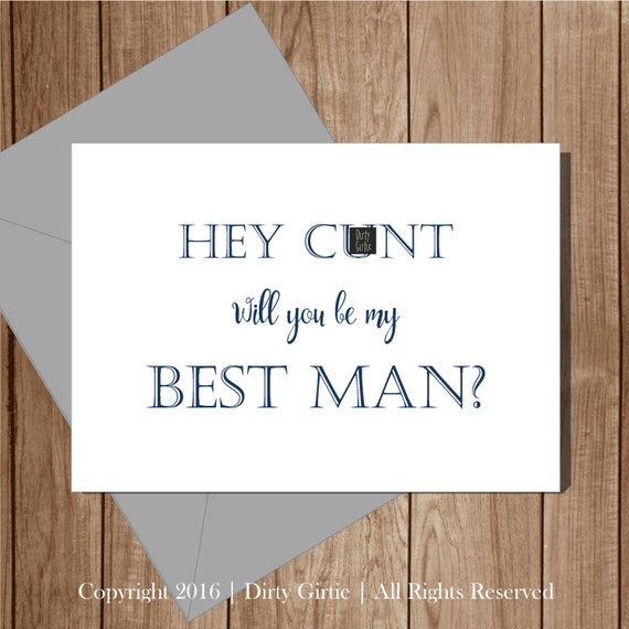 Best Man Card. Will You Be My Best Man Funny Card by DirtyGirtie