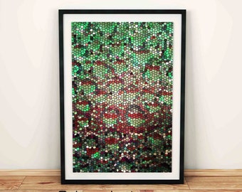 Green Mosaic, Mosaic stones glass pattern, Digital Texture, Wall art decal, house decor, fancy art, Home art decor