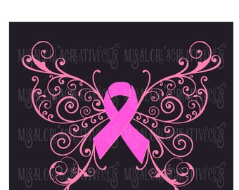 Breast Cancer awareness Butterfly SVG Cut file Cricut explore file t-shirt decal wood signs