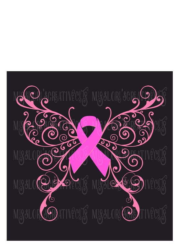 Download Breast Cancer awareness Butterfly SVG Cut file Cricut