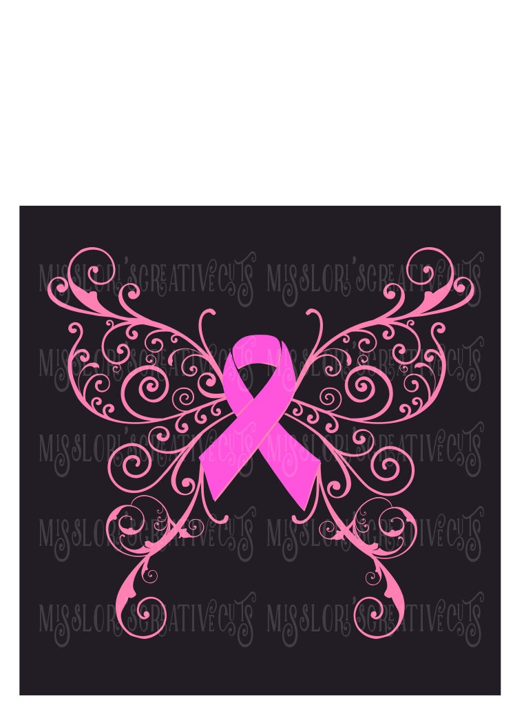 Breast Cancer awareness Butterfly SVG Cut file Cricut