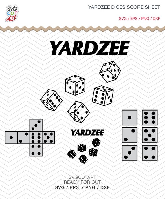 Download Yardzee with Dices frames and score sheet cards DXF SVG PNG