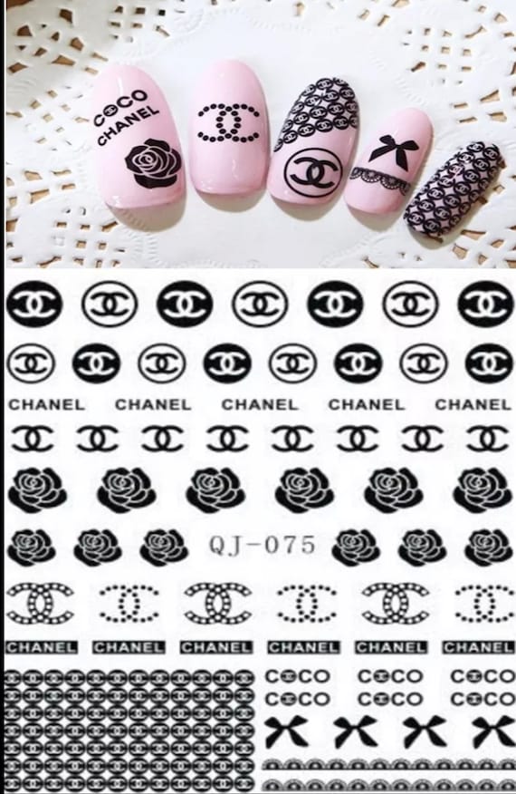 Chanel inspired Nail Decals water decals Chanel logo by Nailfun