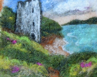 Tower Ruin at Lochs Edge wet felting