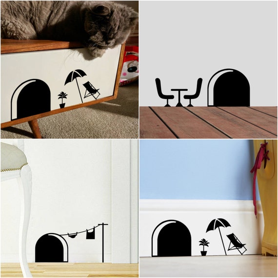 Muis gat muur sticker Sticker vinyl muur decal stickers