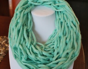 Mint Arm Knit Infinity Scarf