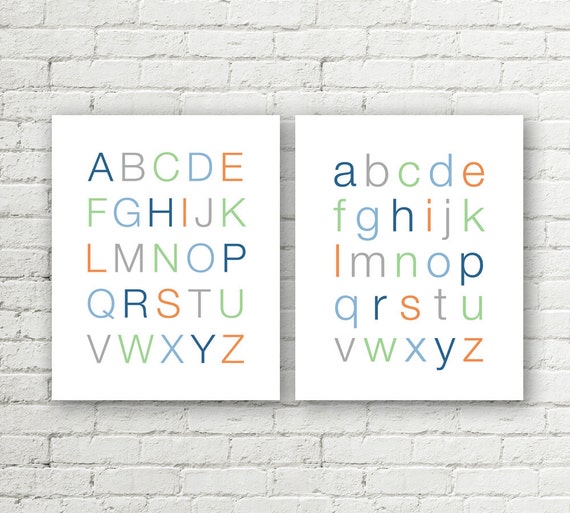 Boys Alphabet Prints Kids ABC Poster Numbers Sign