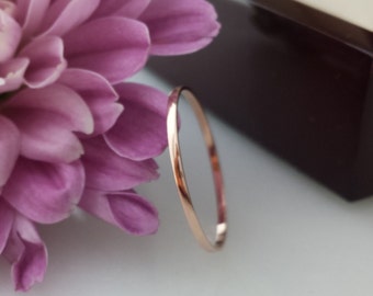Thin rose gold wedding band , 14kt rose gold wedding ring , 18kt rose gold wedding band , slim rose , skinny rose , narrow rose , small size