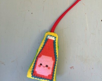 Smiley Catsup Ketchup Bottle Novelty Crinkle Catnip Cat Toy