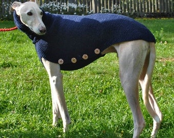 Handmade Dog Sweater - Dark Blue - Greyhound, Galgo, Italian Greyhound