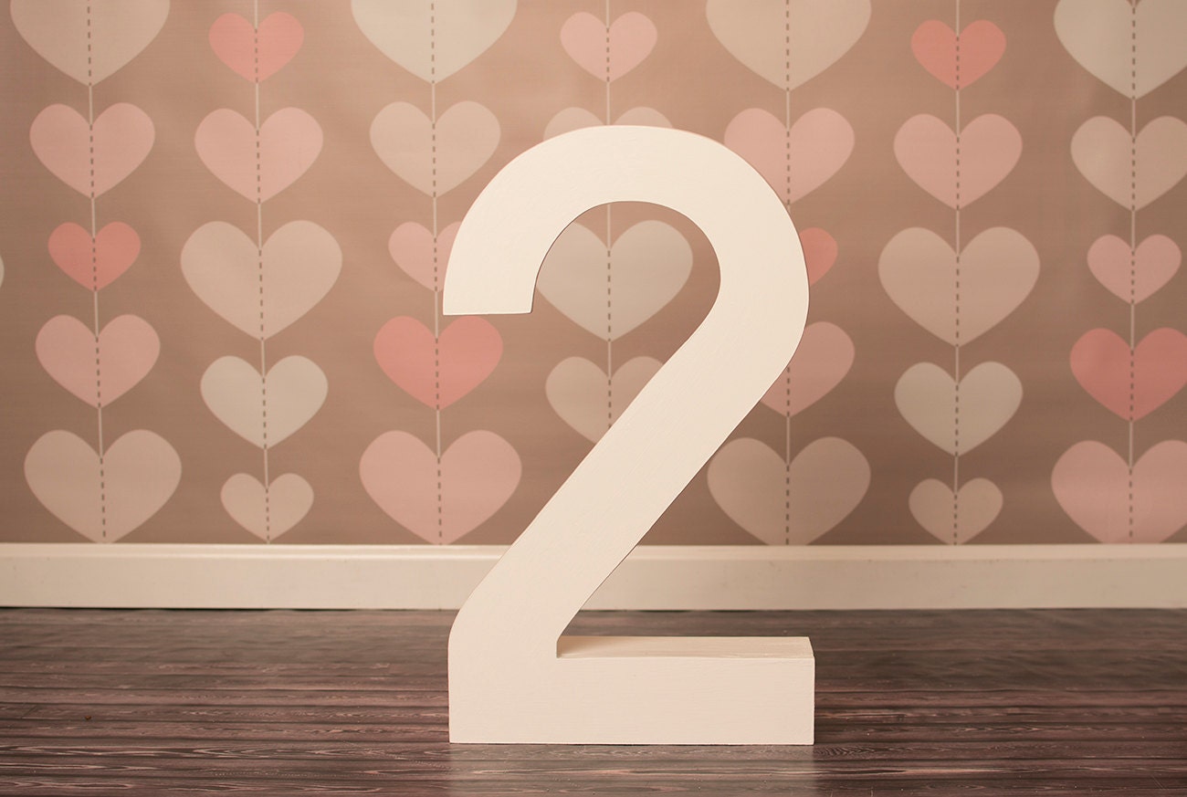 Tall Wooden Number 2 Photo Prop Big Number 2 Large Wooden