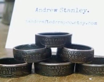 US State Quarter coin ring