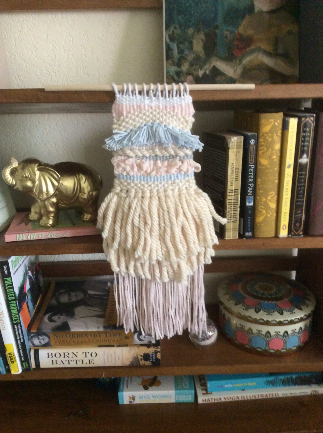 Small Woven Wall Hanging Nursery by PeachyKeenThreads on Etsy