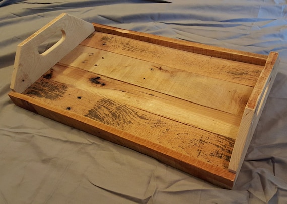 Items similar to Reclaimed Pallet Wood Serving Tray on Etsy