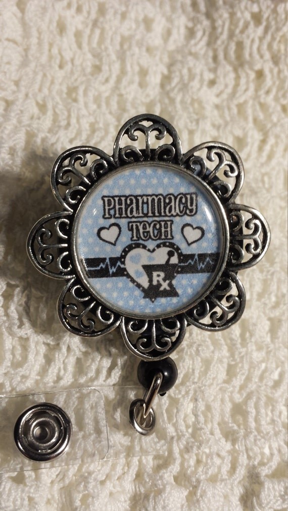 Pharmacy Tech retractable ID badge holder