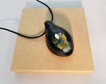 Heady Glass Pendant with Opal