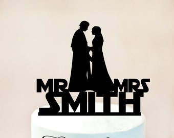 Star Wars wedding cake topper, Star Wars Cake Topper, Anakin and Padme Cake Topper,Star Wars Silhouette,wedding cake topper Star Wars (1033)
