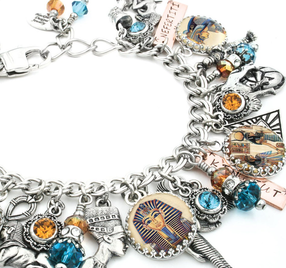 Download Charm Bracelet Egyptian Silver Charm Bracelet Egyptian