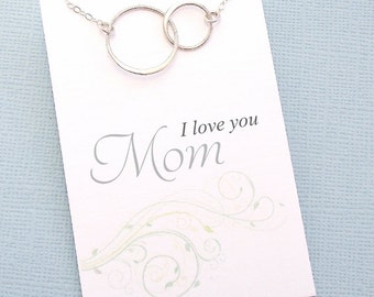 Gifts for Mom | Eternity Circle Necklace | Interlocking Circle Necklace | Karma Necklace | Mother's Day Gift | Sterling Silver | M04