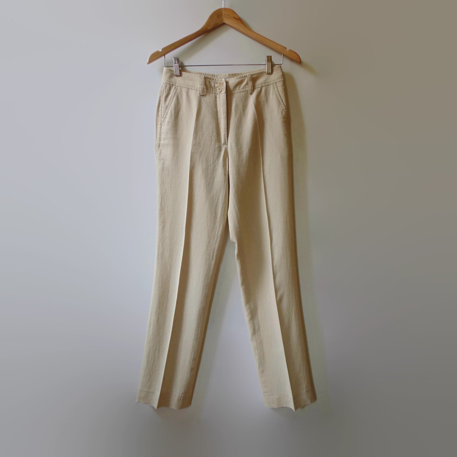 beige linen pants