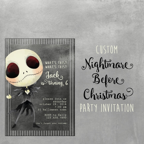 Nightmare Before Christmas Party Invitation, Custom Jack Skellington ...