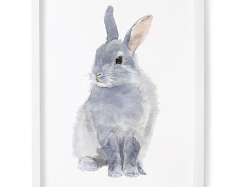 Rabbit Print, Bunny Watercolor Print, Rabbit Art