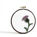 Thistle Embroidery Hoop Art. Nature Inspired Punchneedle Art. Purple, Green, White. Eco Friendly, Scotland, Brave.