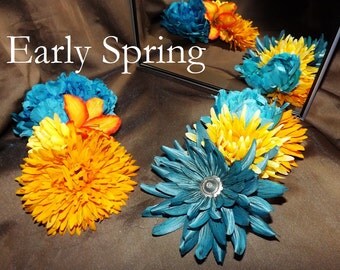 Tribal Fusion ATS Bellydance Floral Hair Clips, Early Spring