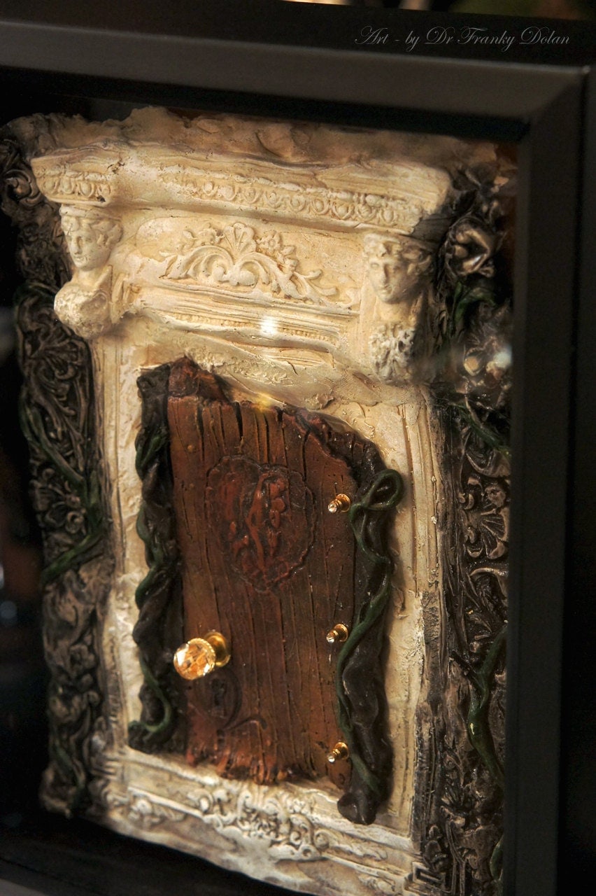 Fairy Door: SECRET FORTRESS. Faerie Dream Door Sculpture